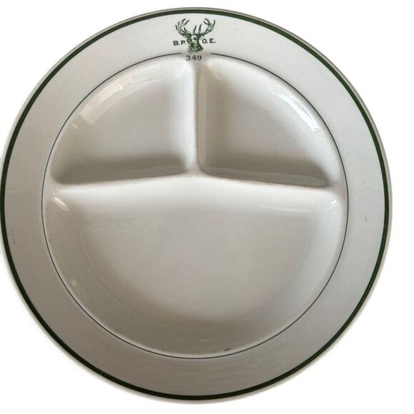 Jackson China B.P.O.E. 349 Elks Lodge DuBois Pa Sectional 10 1/2”  Plate - Picture 1 of 11
